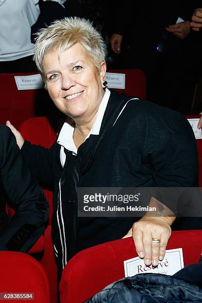 French Actor Mimie Mathy attends the Nikos Aliagas Wax Work Unveiling at Musee Grevin In Paris at Musee Grevin on December 7, 2016 in Paris, France.