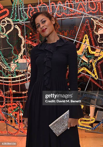 Aluna Francis attends the Stella McCartney Christmas Lights switch on at the Stella McCartney Bruton Street Store on December 7, 2016 in London,...