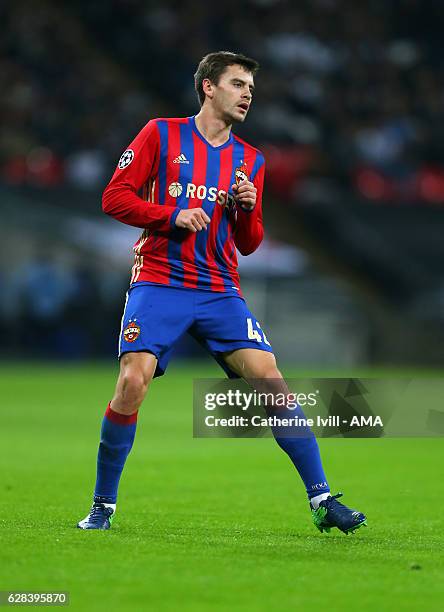 Georgi Shchennikov of CSKA Moscow during the UEFA Champions League match between Tottenham Hotspur FC and PFC CSKA Moskva at Wembley Stadium on...