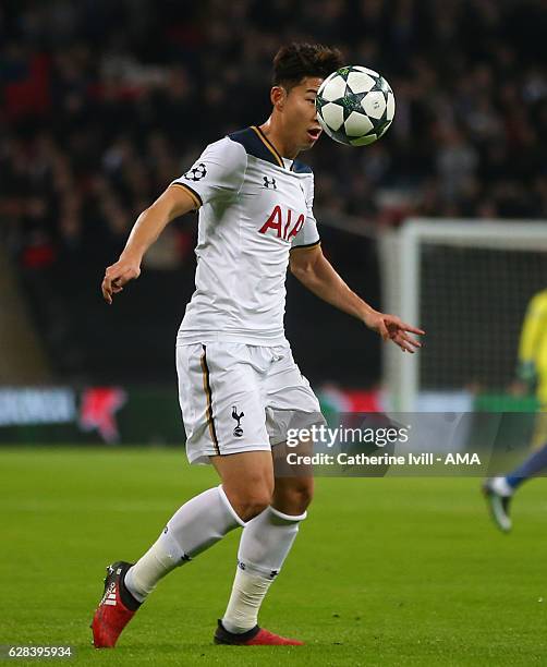 Son Heung-min of Tottenham Hotspur during the UEFA Champions League match between Tottenham Hotspur FC and PFC CSKA Moskva at Wembley Stadium on...