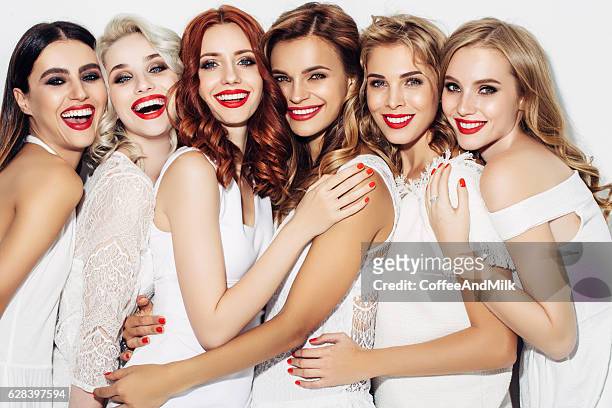 photo of six beautiful girls - medium group of people stock pictures, royalty-free photos & images