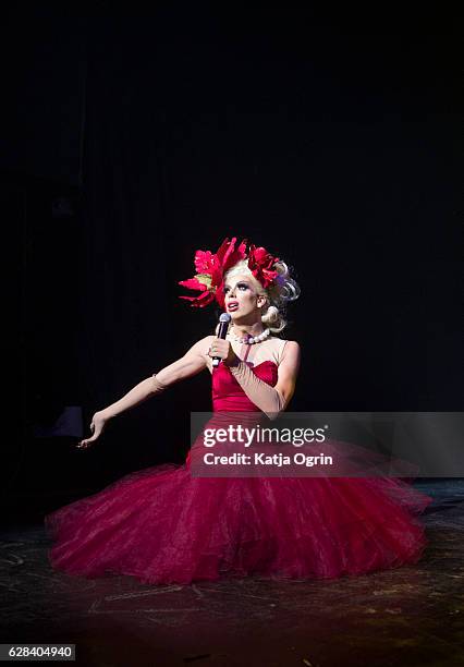 Alaska Thunderfuck 5000 performs live on stage during RuPaul's Drag Race "Christmas Queens" Show at The O2 Institute Birmingham on December 7, 2016...