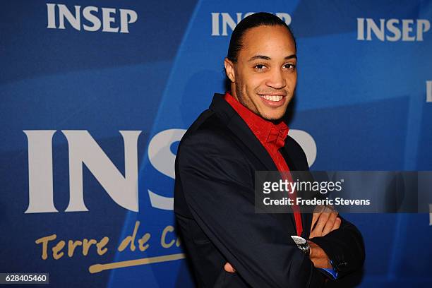 110m Hurdles Pascal Martinot-Lagarde poses at the 9th annual Champions Soiree held at INSEP on December 7, 2016 in Paris, France. The reception is an...