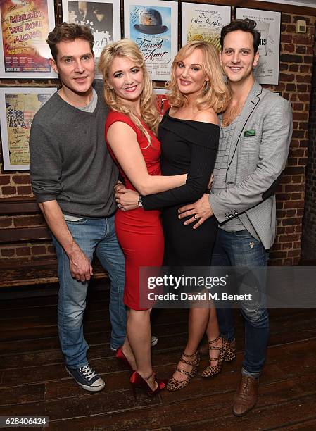 Mark Umbers, Scarlett Strallen, Katherine Kingsley and Dominic Tighe attend the after party following the press night performance of "She Loves Me"...