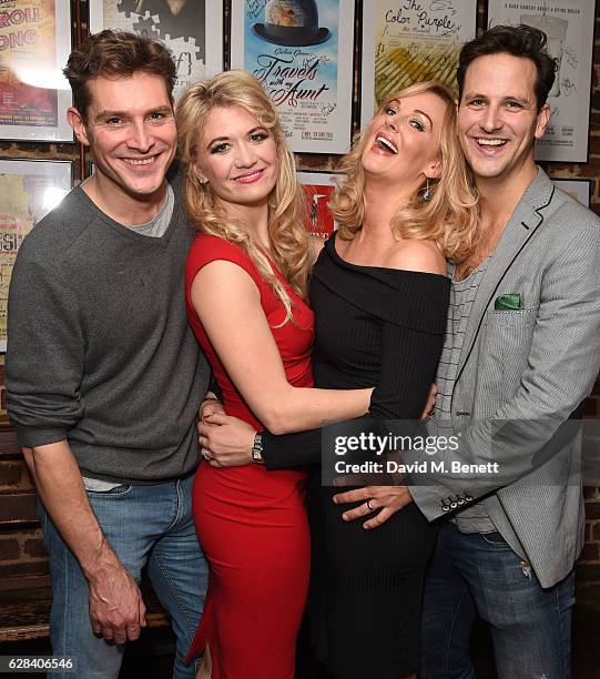 Mark Umbers, Scarlett Strallen, Katherine Kingsley and Dominic Tighe attend the after party following the press night performance of "She Loves Me"...