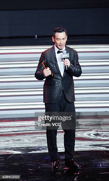 Actor Vincent Zhao Wenzhuo attends the 13th Man At His Best Award at the Worker's Stadium on December 7, 2016 in Beijing, China.