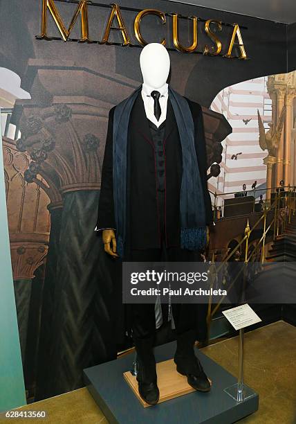 General view of the atmosphere at the exhibit showcasing the costumes and props from Warner Bros. Pictures' "Fantastic Beasts and Where To Find Them"...