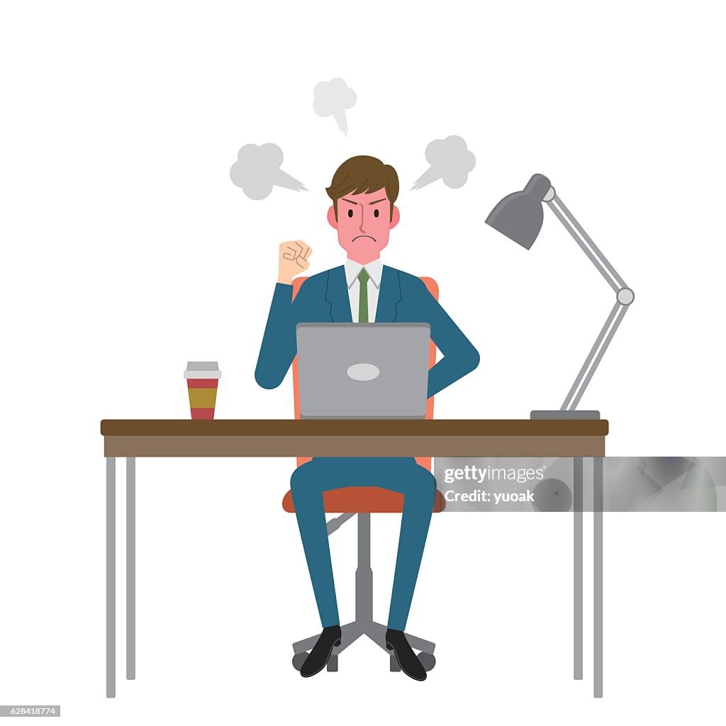 Man Angry At Computer High-Res Vector Graphic - Getty Images