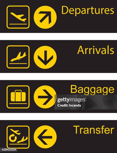 stockillustraties, clipart, cartoons en iconen met airport guide board - arrive