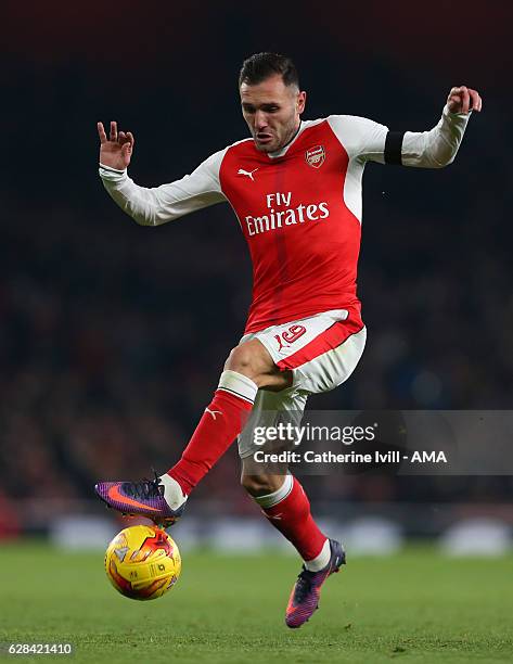 Lucas Perez of Arsenal during the EFL Quarter Final Cup match between Arsenal and Southampton at Emirates Stadium on November 30, 2016 in London,...