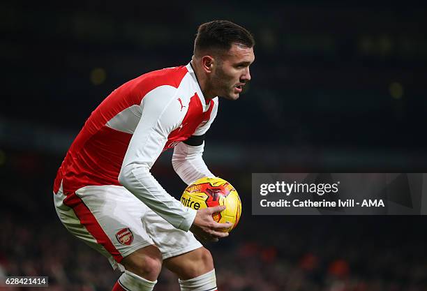 Lucas Perez of Arsenal during the EFL Quarter Final Cup match between Arsenal and Southampton at Emirates Stadium on November 30, 2016 in London,...