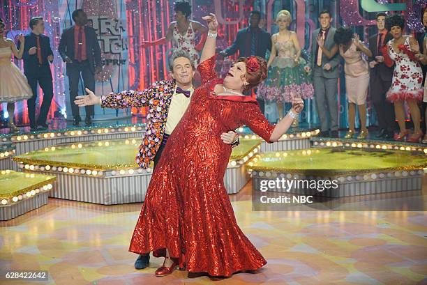 Pictured: Martin Short as Wilbur Turnblad, Harvey Fierstein as Edna Turnblad --