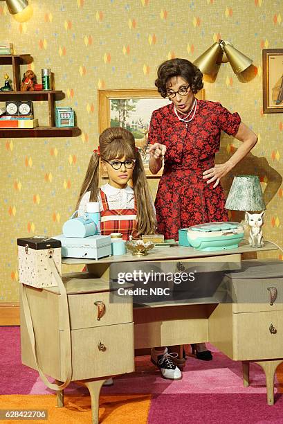 Pictured: Ariana Grande as Penny Pingleton, Andrea Martin as Prudy Pingleton --