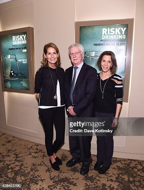 Producers Ellen Goosenberg Kent, Dr. George Koob and Perri Peltz attend the HBO Documentary Film "Risky Drinking" Premiere at HBO Theater on December...