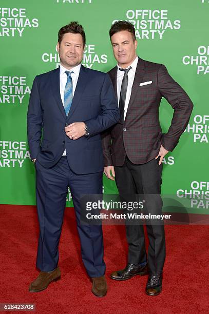 Directors Josh Gordon and Will Speck attend the premiere of Paramount Pictures' "Office Christmas Party" at Regency Village Theatre on December 7,...