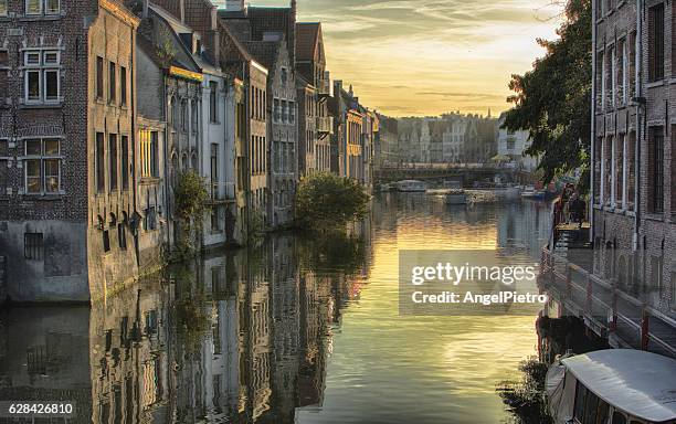 channel at ghent - gand belgio foto e immagini stock