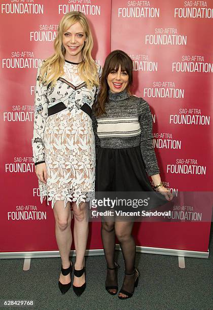 Actors Riki Lindhome and Natasha Leggero attend SAG-AFTRA Foundation's Conversations with "Another Period" at SAG-AFTRA Foundation Screening Room on...