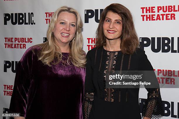 Cheryl Strayed and Nia Vardalos attend "Tiny Beautiful Things" Opening Night Celebration at The Public Theater on December 7, 2016 in New York City.