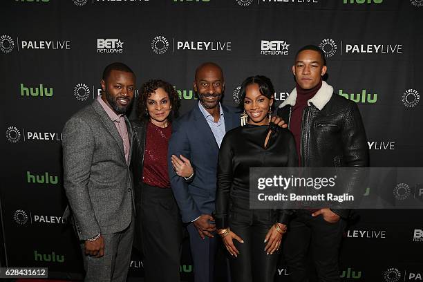 Rob Hardy, Jasmine Guy, Stephen Hill, Anika Noni Rose, and Peyton Alex Smith attend BET Presents "An Evening With 'The Quad'" At The Paley Center on...