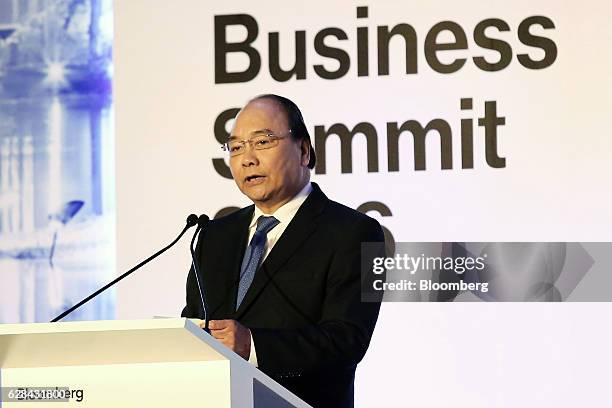 Nguyen Xuan Phuc, Vietnam's prime minister, speaks during the Bloomberg Asean Business Summit in Hanoi, Vietnam, on Thursday, Dec. 8, 2016. Phuc...