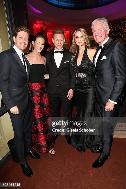 Philip Greffenius and his wife Evelyn Greffenius, Joshua Kimmich, FC Bayern Muenchen soccer player and Alexander Schuhmacher, AUDI, and his wife...