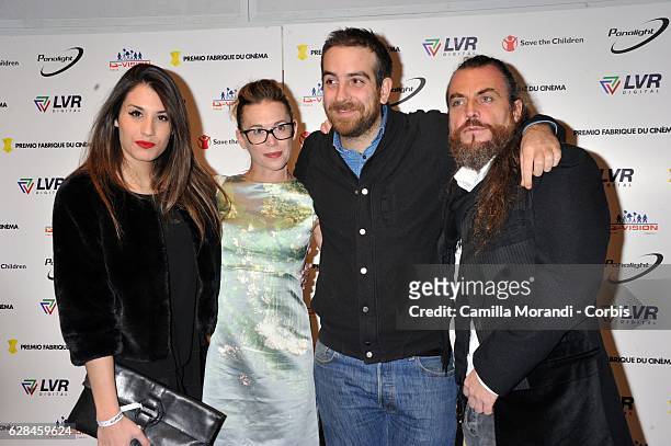 Ginevra De Carolis; Milena Mancini; Michele Vannucci and Mirko Frezza attend the Fabrique Du Cinema Awards In Rome on December 7, 2016 in Rome, Italy.