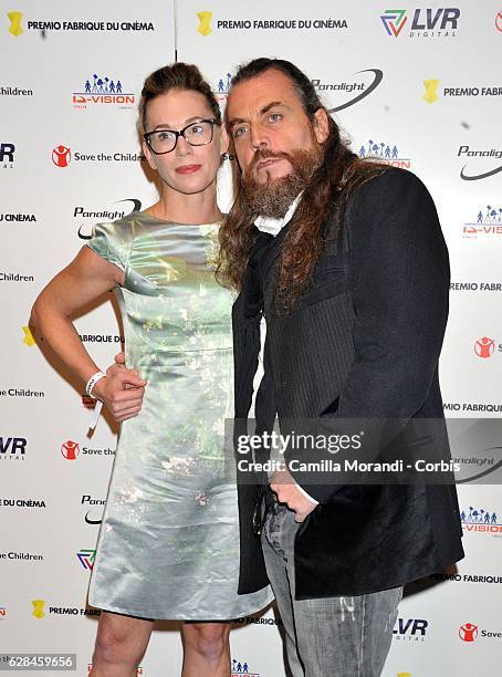 Milena Mancini and Mirko Frezza attends the Fabrique Du Cinema Awards In Rome on December 7, 2016 in Rome, Italy.