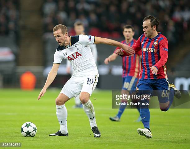 Tottenham Hotspur's Harry Kane during UEFA Champions League - Group E match between Tottenham Hotspur and CSKA Moscow at Wembley stadium 07 Dec 2016