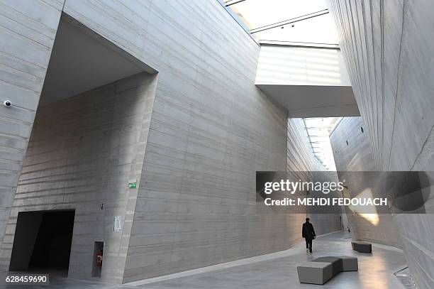 Photo taken on November 28, 2016 shows the International Centre of the parietal art of Montignac-Lascaux hosting a true-to-life replica of the...