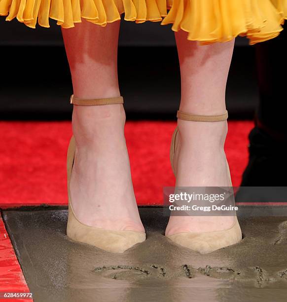 Actors Emma Stone and Ryan Gosling are honored with a Hand and Footprint Ceremony at TCL Chinese Theatre IMAX on behalf of Lionsgate's LA LA LAND on...