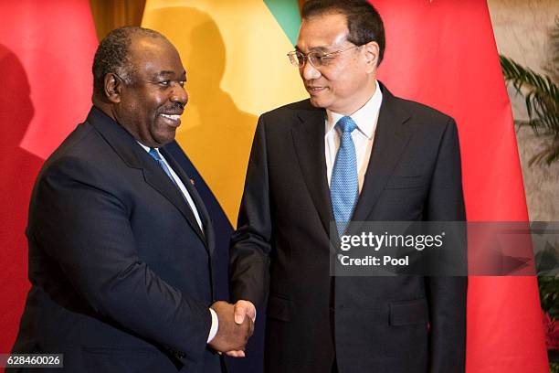 Chinese President Xi Jinping meets with Gabon's President Ali Bongo Ondimba on December 8, 2016 in Beijing, China.