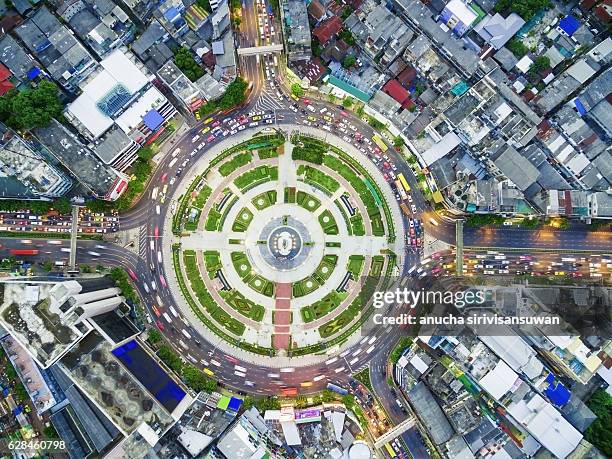 street roundabout large beautiful downtown at night . - city future ストックフォトと画像