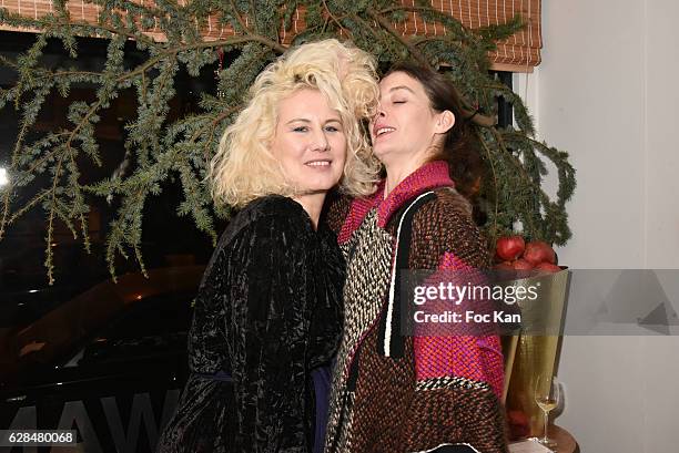 Top Model Christine Bergstrom and Opera star dancer Marie Agnes Gillot Maraine dÕ ICCARRE attend Liza Liwan Exhibition Cocktail at Liza Restaurant on...