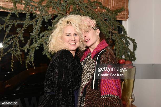 Top Model Christine Bergstrom and Opera star dancer Marie Agnes Gillot Maraine dÕ ICCARRE attend Liza Liwan Exhibition Cocktail at Liza Restaurant on...