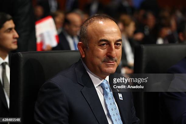 Turkish Foreign Minister Mevlut Cavusoglu attends the 23rd Organization for Security and Co-operation in Europe Ministerial Council meeting in...