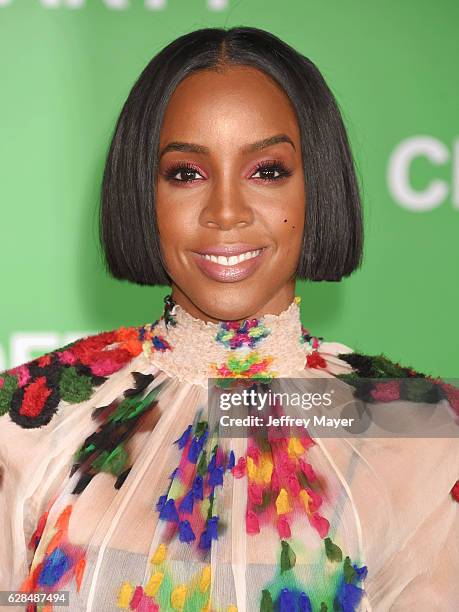 Singer-songwriter-actress Kelly Rowland arrives at the Premiere Of Paramount Pictures' 'Office Christmas Party' at Regency Village Theatre on...