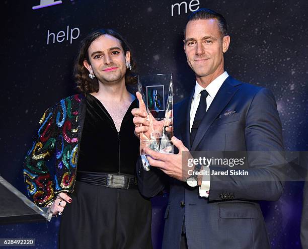Jacob Tobia and Rob Smith appear onstage at the Hetrick-Martin Institute's 30th Annual Emery Awards: Help Me Imagine at Cipriani Wall Street on...