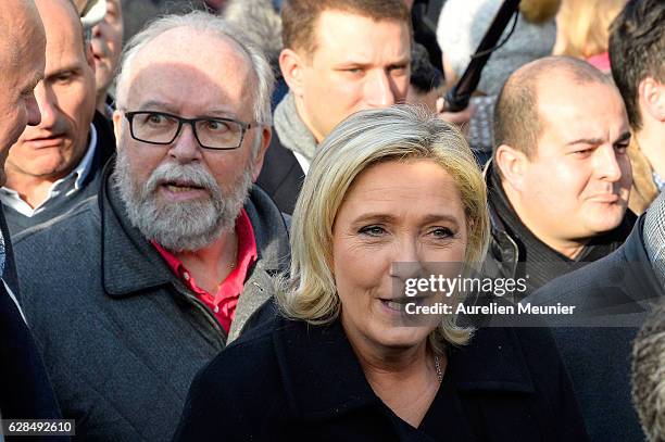 Marine Le Pen, President of the French far right political party Front National and Wallerand de Saint Just, French far right political party Front...