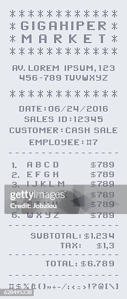 market sales receipt - adding machine tape stock illustrations