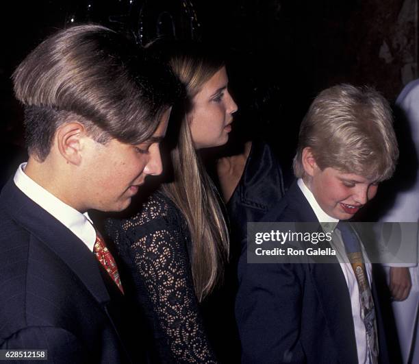 Donald Trump Jr., Ivanka Trump and Eric Trump attend 50th Birthday Party for Donald Trump on June 13, 1996 at Trump Tower in New York City.