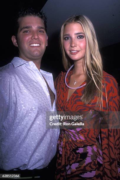 Donald Trump Jr. And Ivanka Trump attend Studio 54 25th Anniversary Party on April 24, 2002 at Studio 54 in New York City.