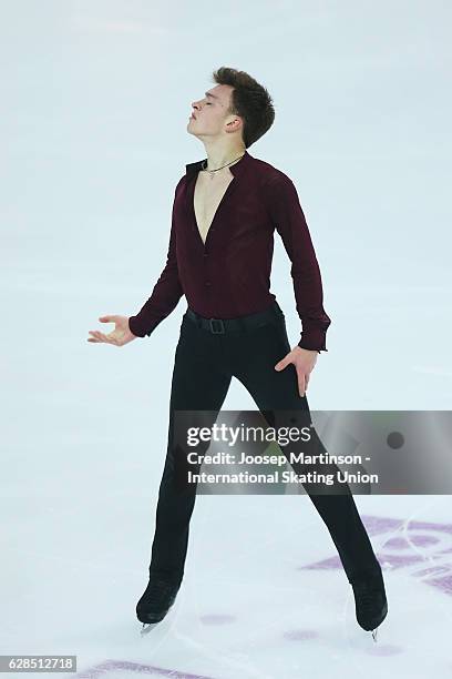 Dmitri Aliev of Russia competes during Junior Men's Short Program on day one of the ISU Junior and Senior Grand Prix of Figure Skating Final at...