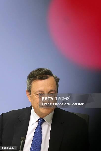 Mario Draghi, president of the European Central Bank, speaks to the media at the ECB on December 8, 2016 in Frankfurt, Germany. The ECB today...