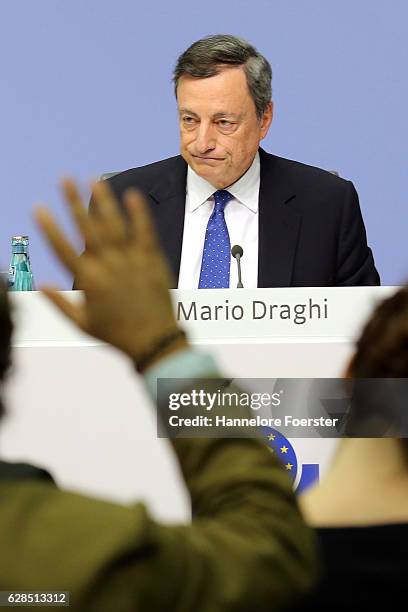 Mario Draghi, president of the European Central Bank, speaks to the media at the ECB on December 8, 2016 in Frankfurt, Germany. The ECB today...