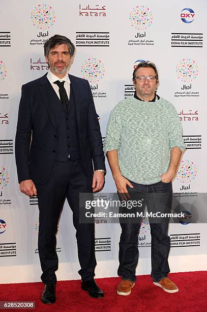 Laurent Perez and Vincent Maraval attend the closing ceremony and screening of 'The Red Turtle' during the Ajyal Youth Film Festival on December 5,...