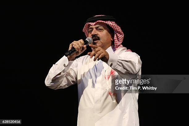 Ali Abdulsatar performs on stage of the closing ceremony and screening of 'The Red Turtle' during the Ajyal Youth Film Festival on December 5, 2016...