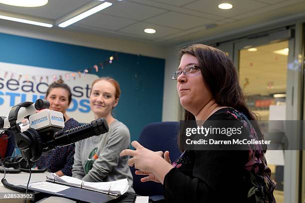 Fiddler On The Roof cast members Mindy Cimini, Sarah Oakes Muirhead, and Abby Goldfarb perform songs for the kids at Boston Children's Hospital on...