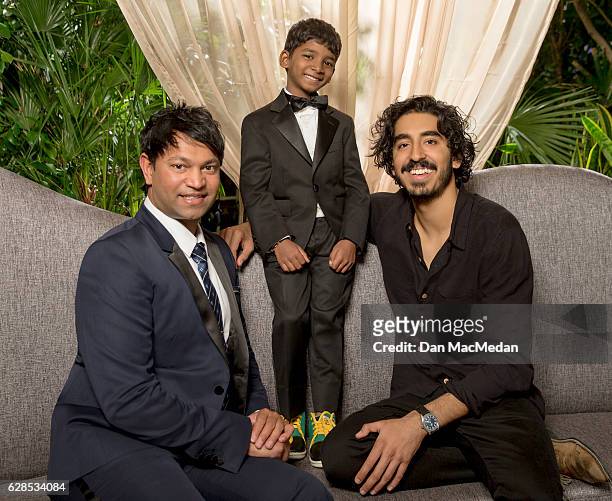 Writer Saroo Brierley, actors Sunny Pawar and Dev Patel photographed for USA Today on November 12, 2016 in Los Angeles, California.