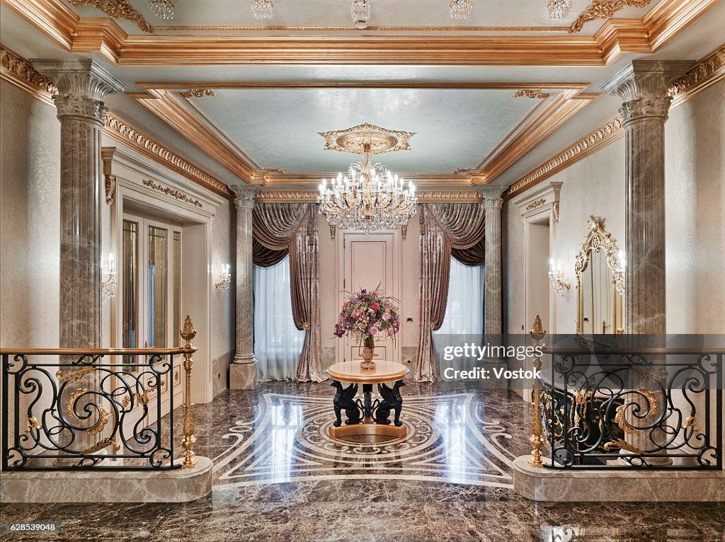 Entrance hall in the luxury house