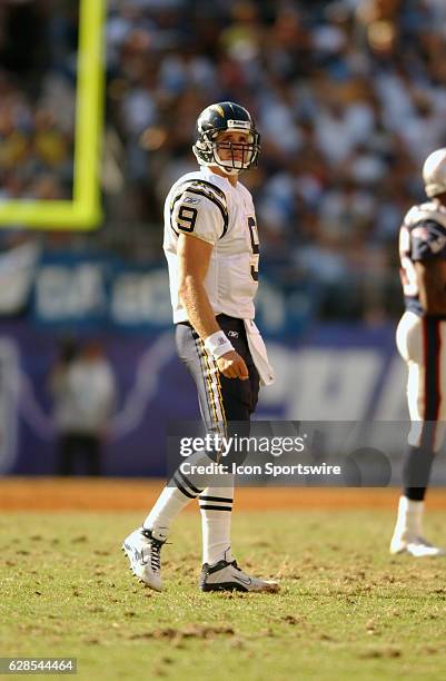 San Diego Chargers Drew Brees during a game against the New England Patriots at the Qualcomm Stadium Sunday September 29 in San Diego, CA.